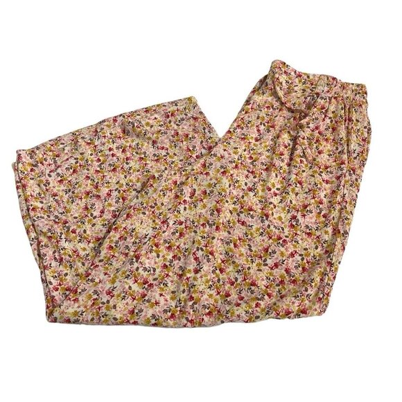 Torrid Floral Wide Leg Pants - Pink and Yellow - Picture 3 of 9